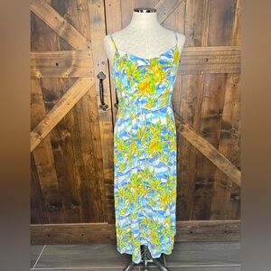 Vintage JAMS WORLD Hawaiian Dress Coco Palm Tree Resort Beach Women’s XL